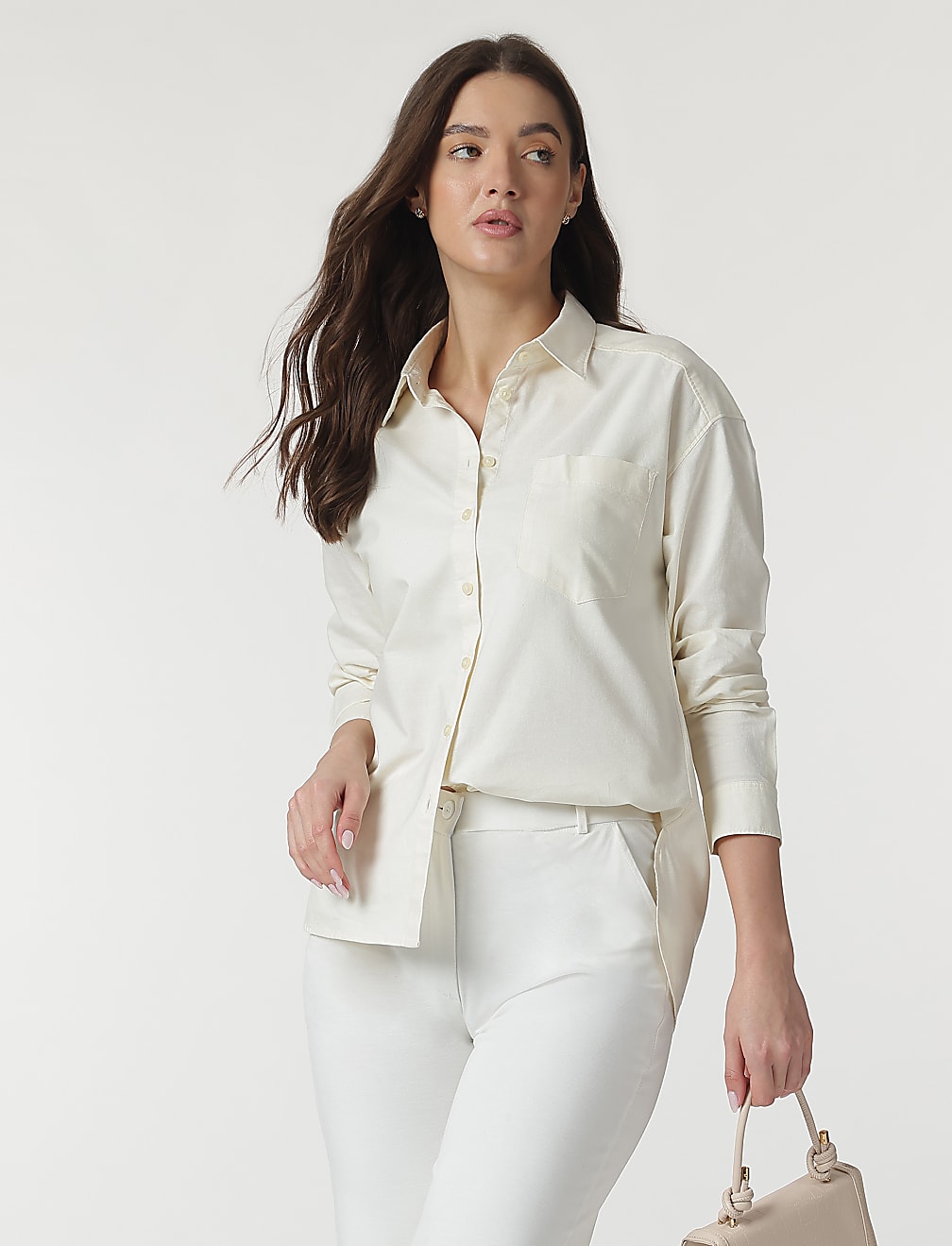 Pure Cotton Spread Collar Shirt