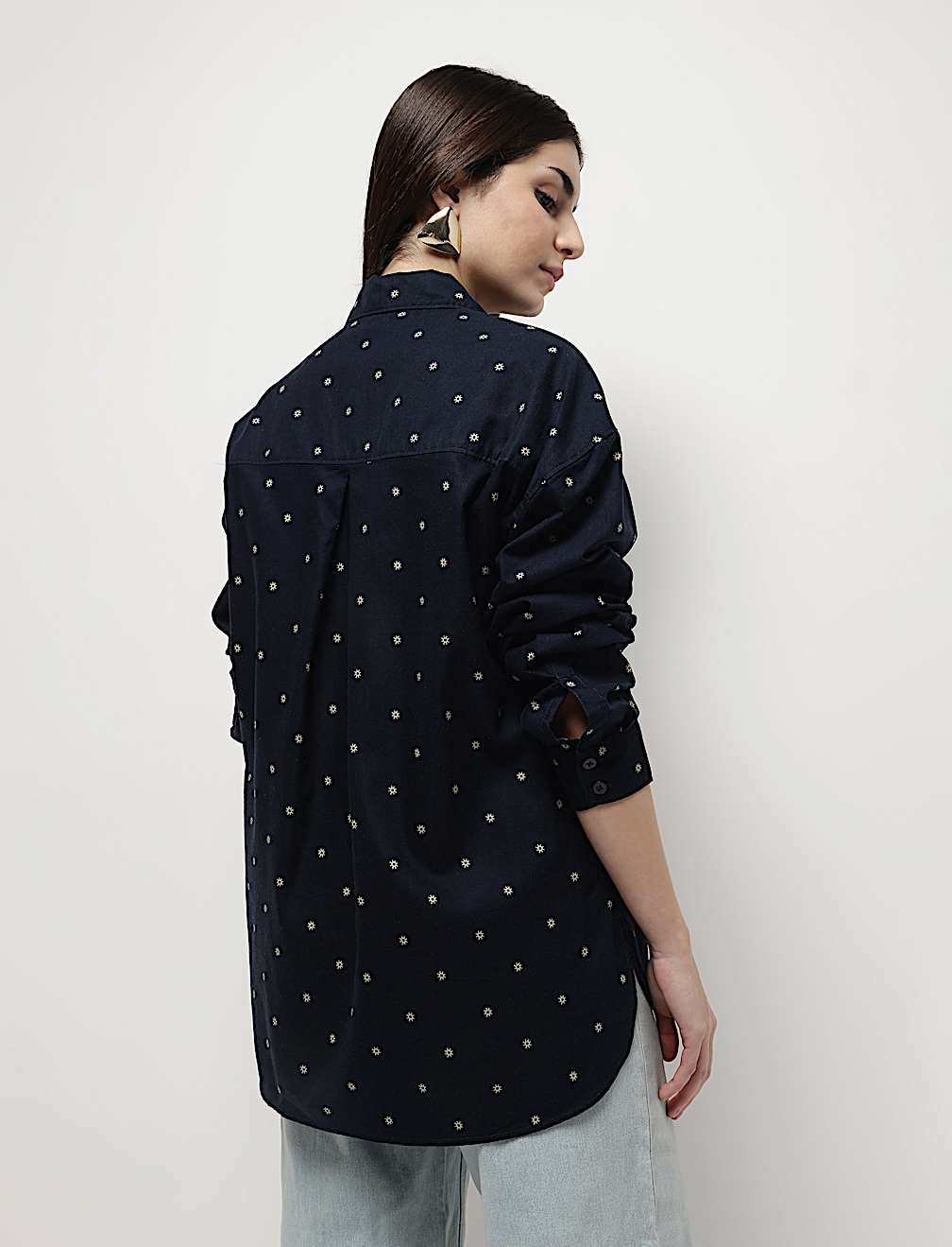 Pure Cotton Printed Spread Collar Shirt