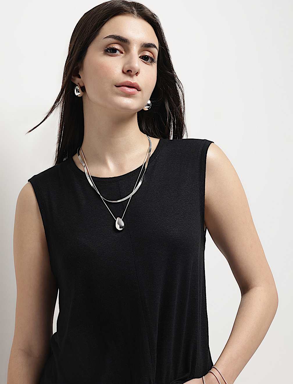 Linen Rich Draped Vest Top