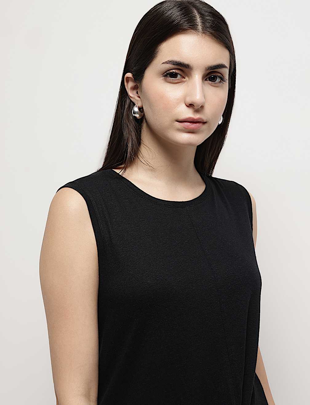 Linen Rich Draped Vest Top