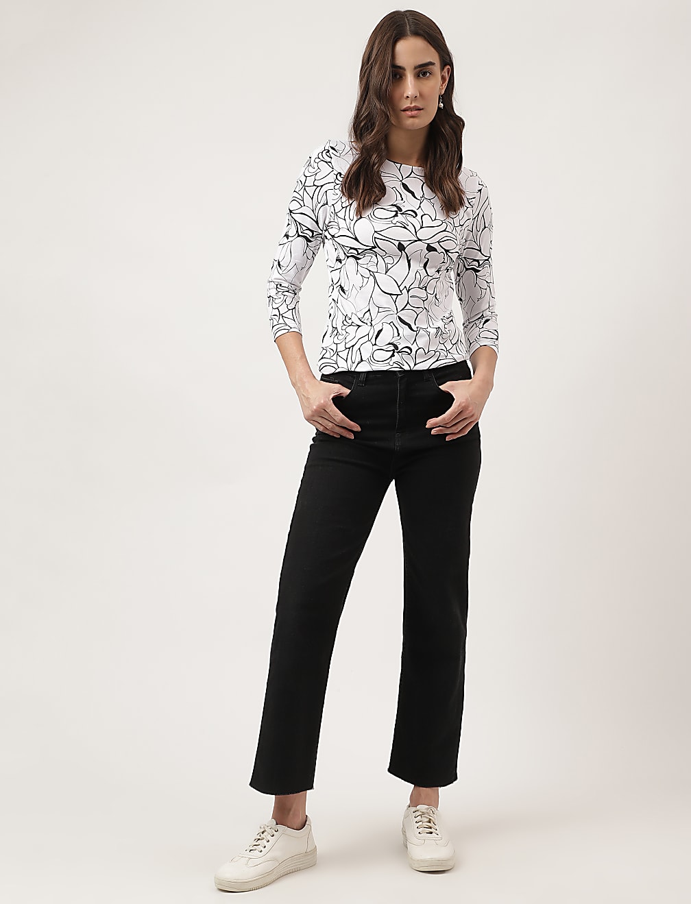 Viscose Mix Printed Boat Neck T-Shirts
