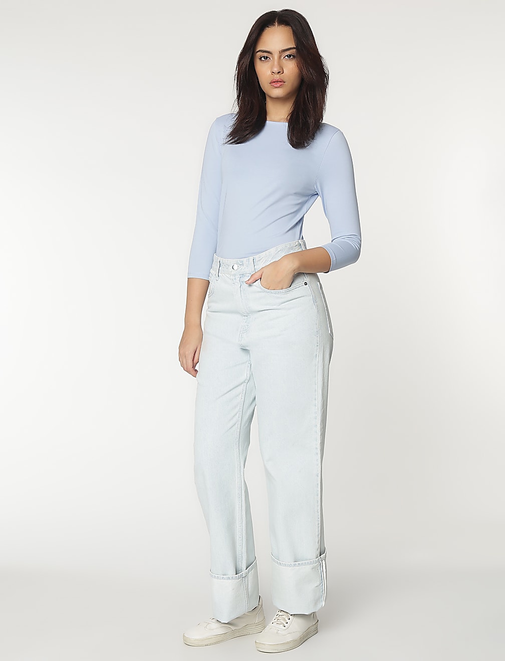 Cotton Rich Boat Neck T-Shirt