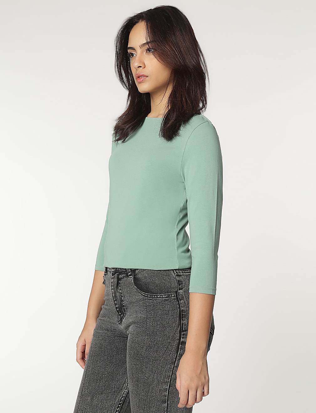 Cotton Rich Boat Neck T-shirt