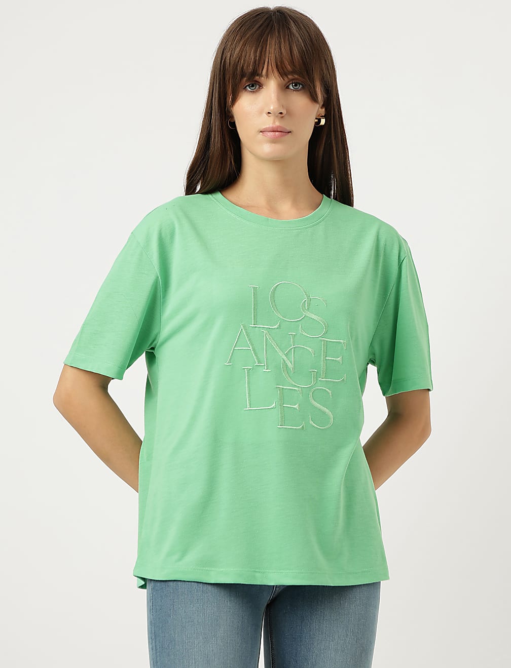 Embroidered Round Neck T-Shirt