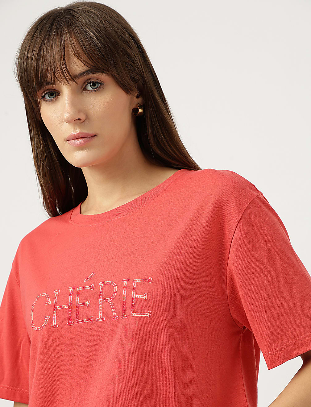 Embroidered Round Neck T-Shirt