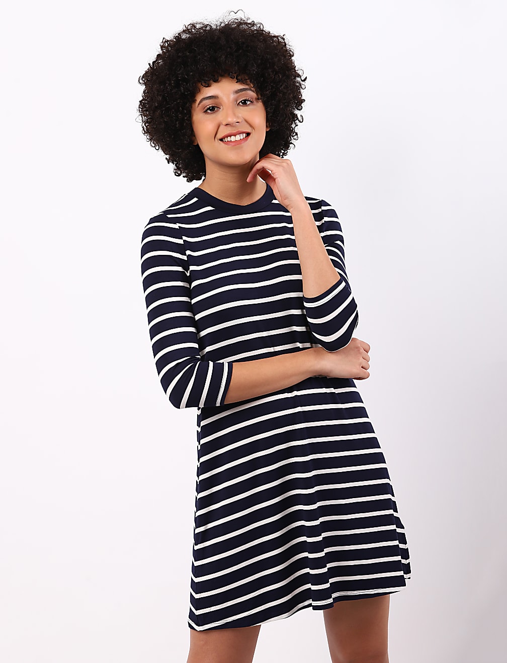 Stripe Tie Back 3/4 Sleeve