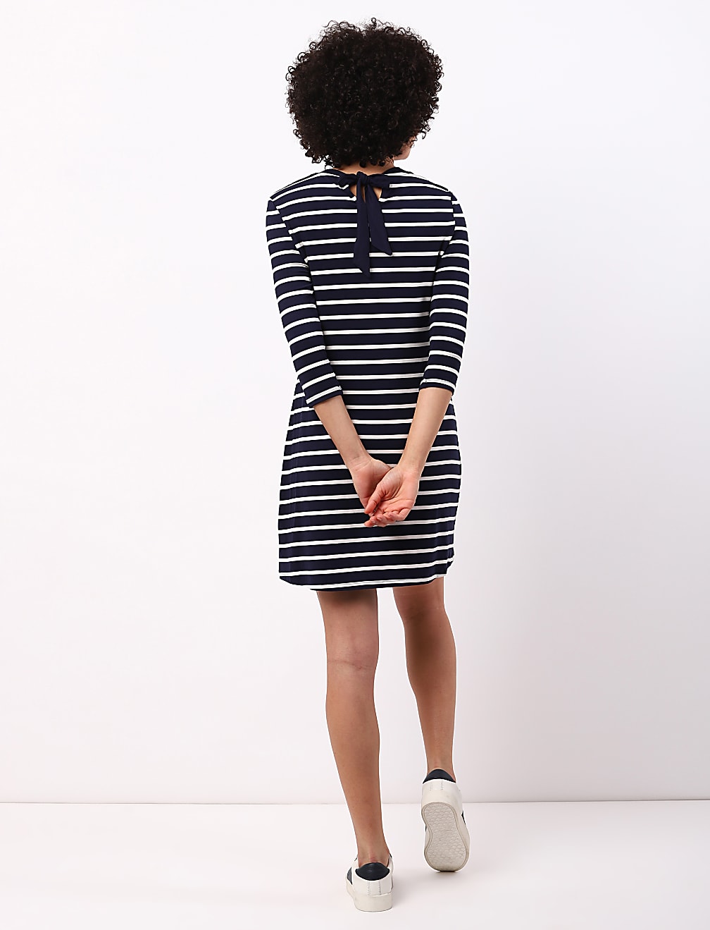 Stripe Tie Back 3/4 Sleeve