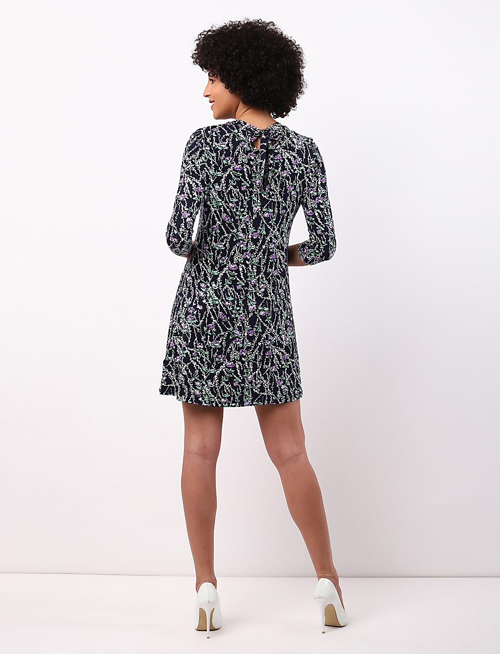 Floral Tie Back 3/4 Sleeve