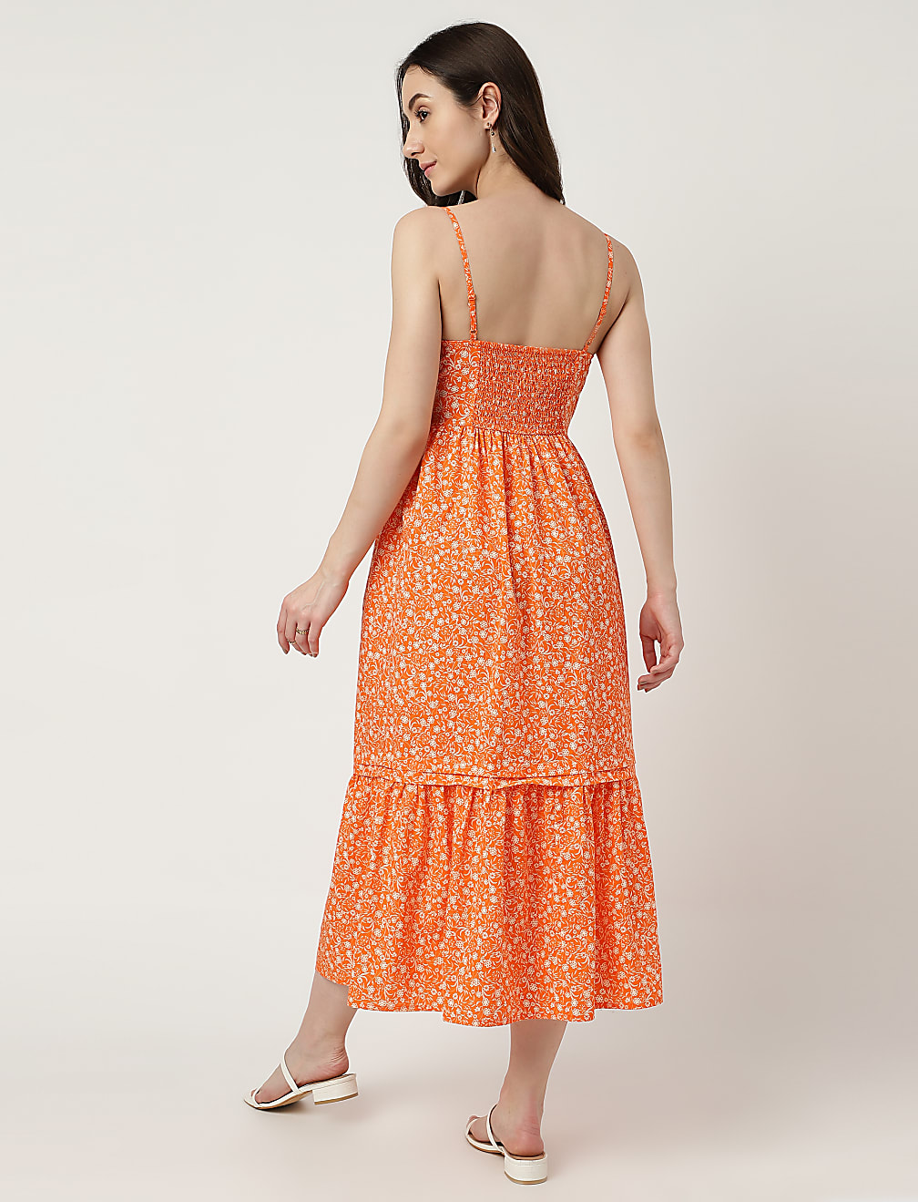 Pure Cotton Printed V-Neck Dress