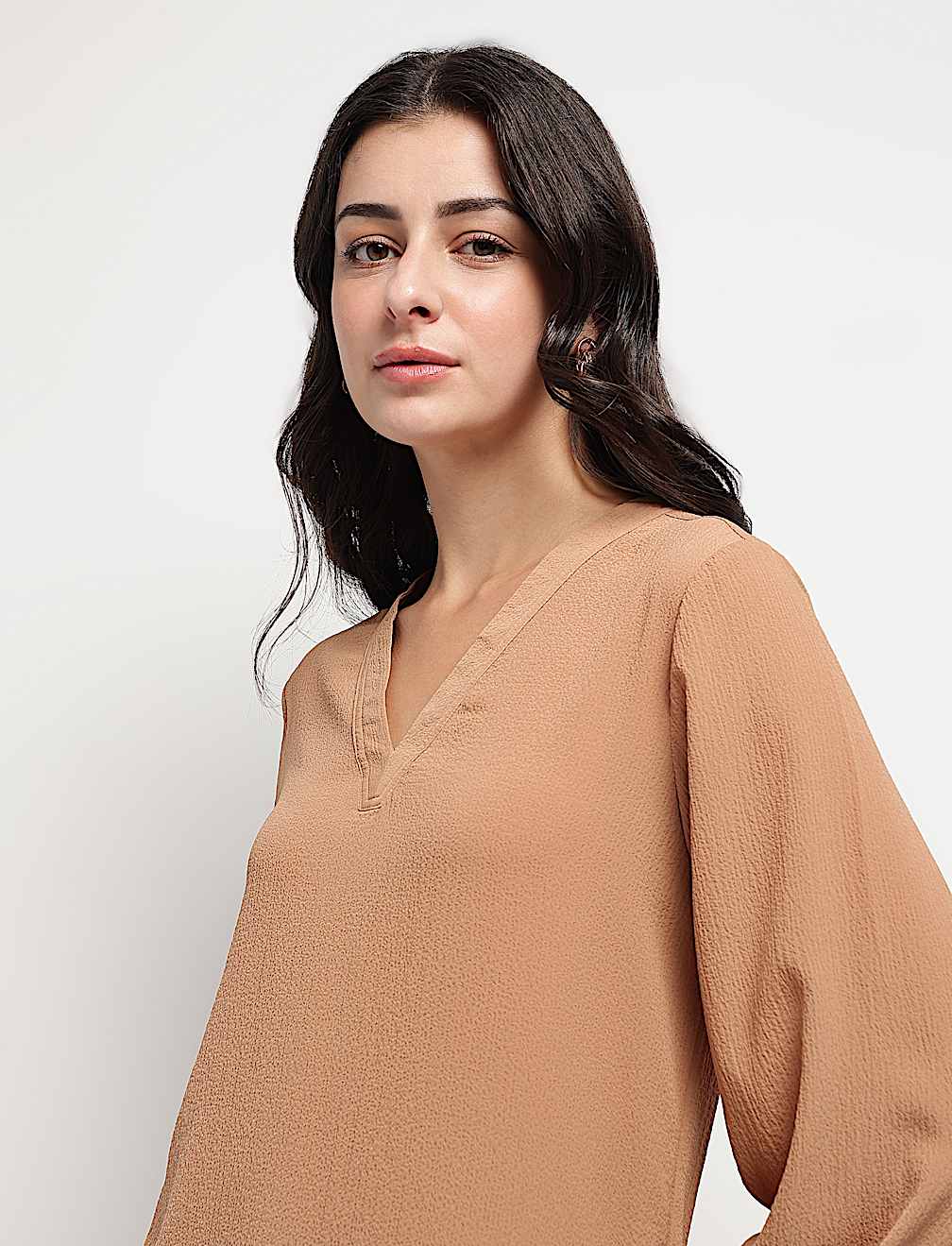 V-Neck Blouson Top