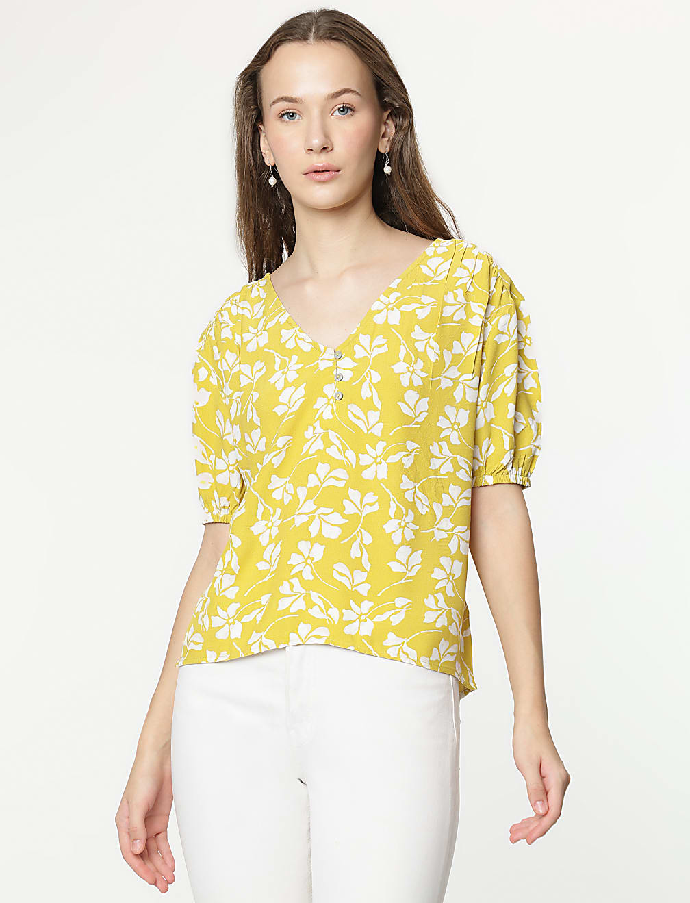 Pure Viscose Printed Half Sleeves Blouse