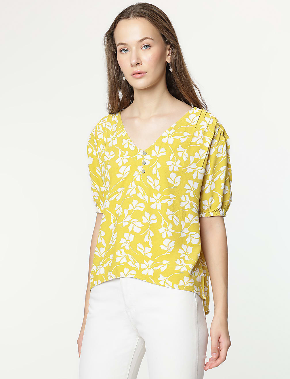 Pure Viscose Printed Half Sleeves Blouse