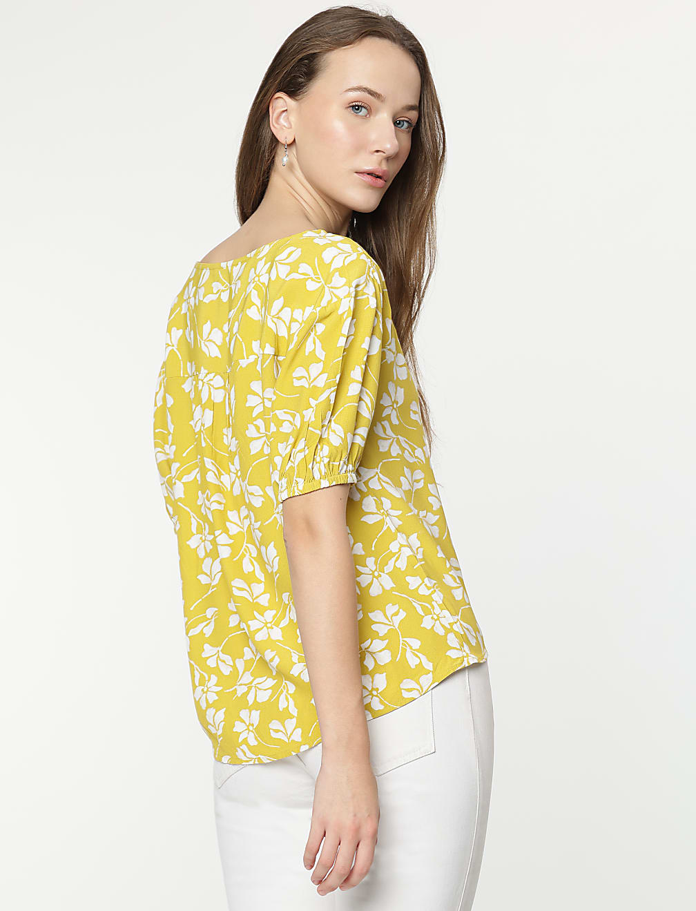 Pure Viscose Printed Half Sleeves Blouse