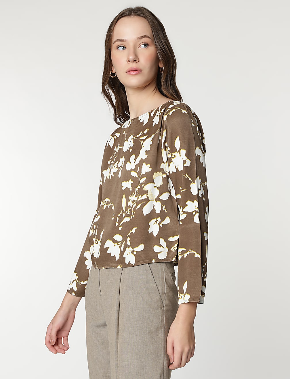 Pure Viscose Printed Round Neck Blouse