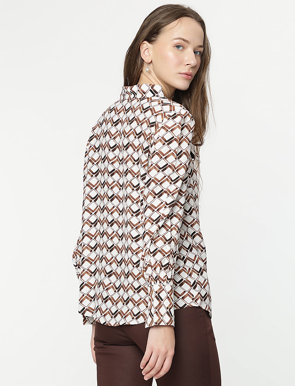 Pure Viscose Printed Bishop Sleeves Blouse