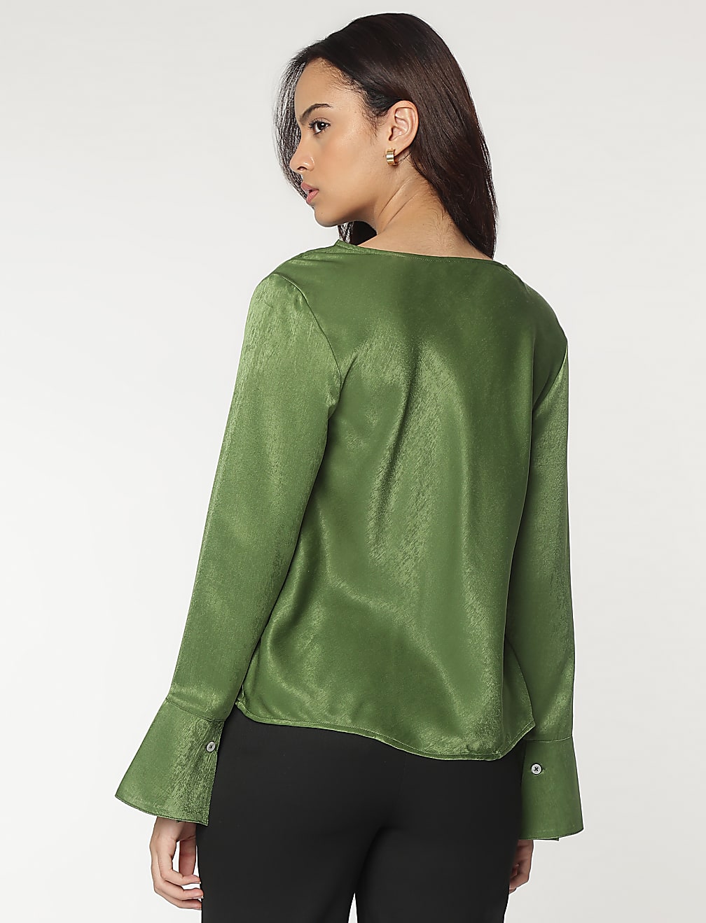 Cowl Neck Plain Blouse