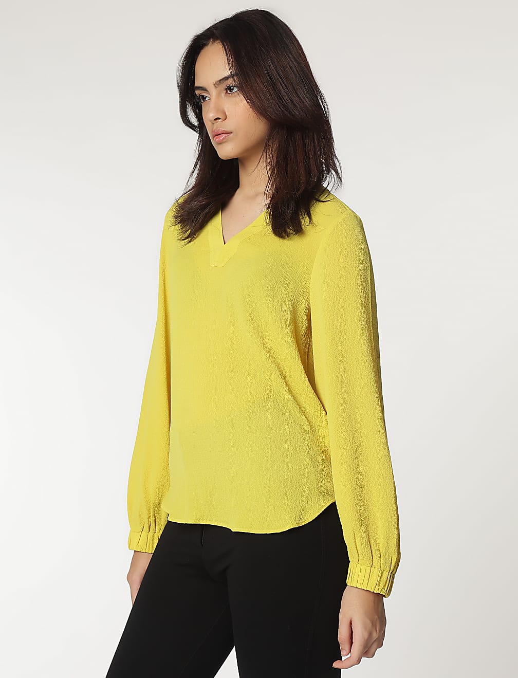 V-Neck Textured Blouse