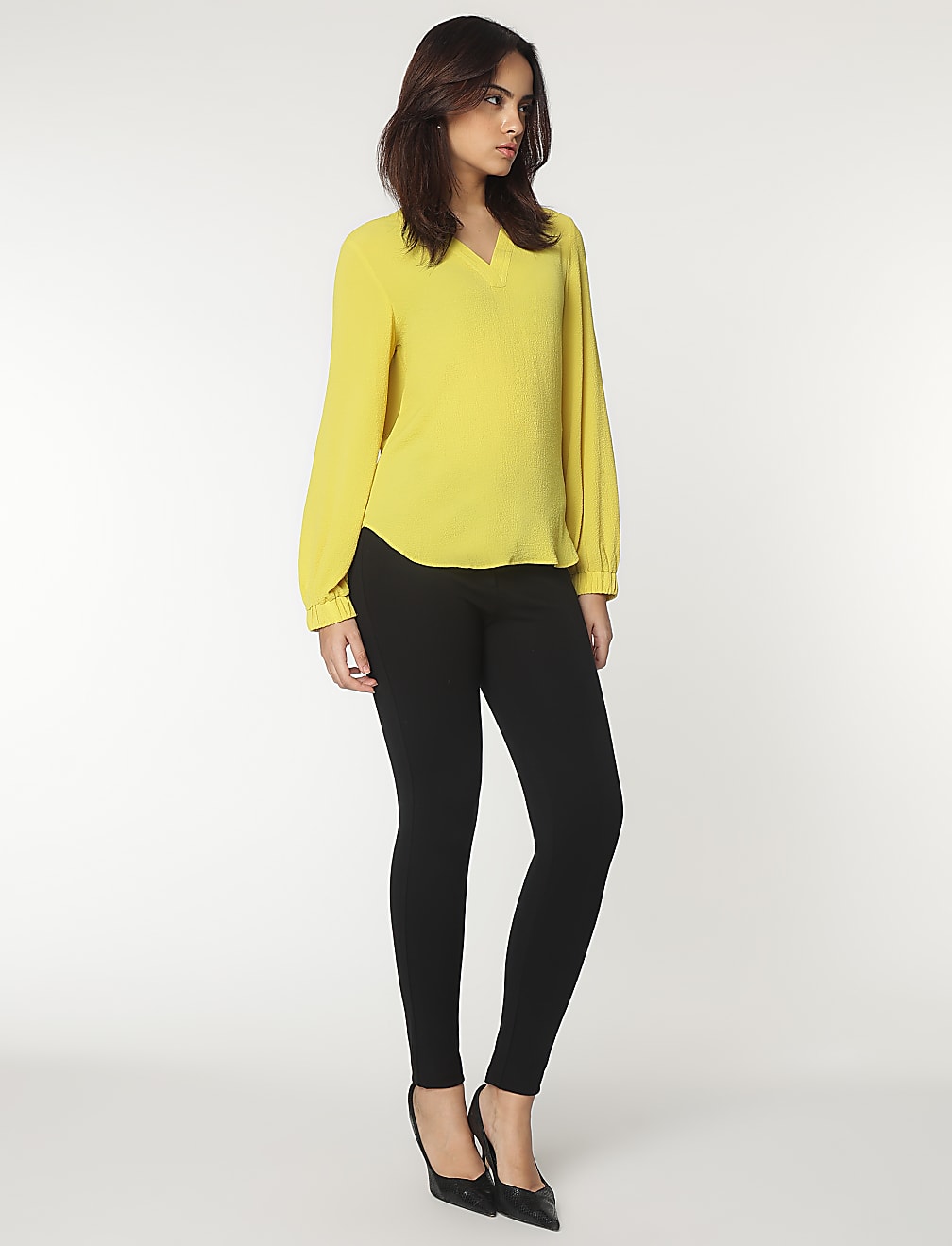 V-Neck Textured Blouse
