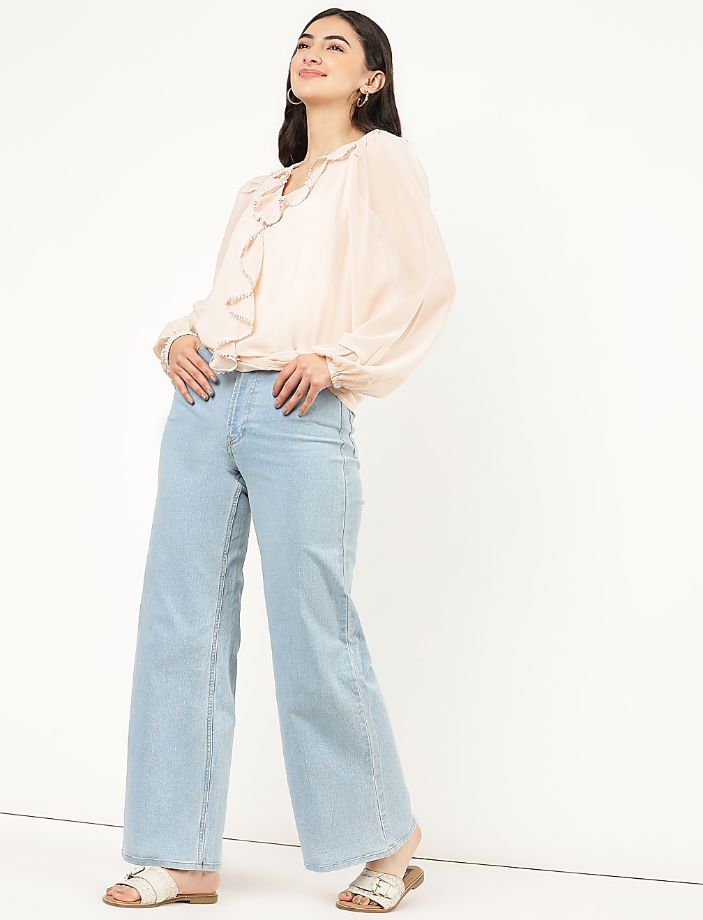 Embroidered V-Neck Top