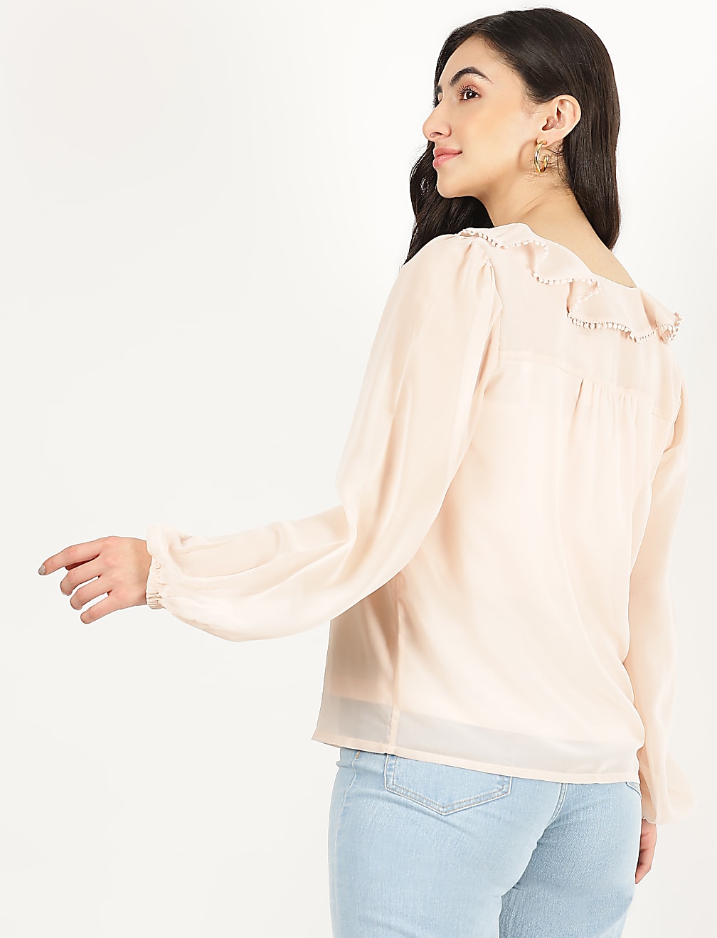 Embroidered V-Neck Top