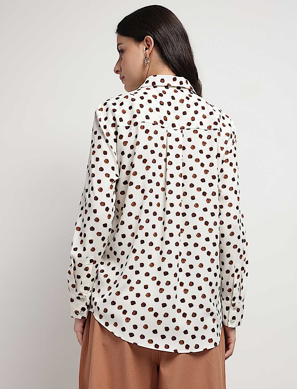 Polka Dots Collared Shirt
