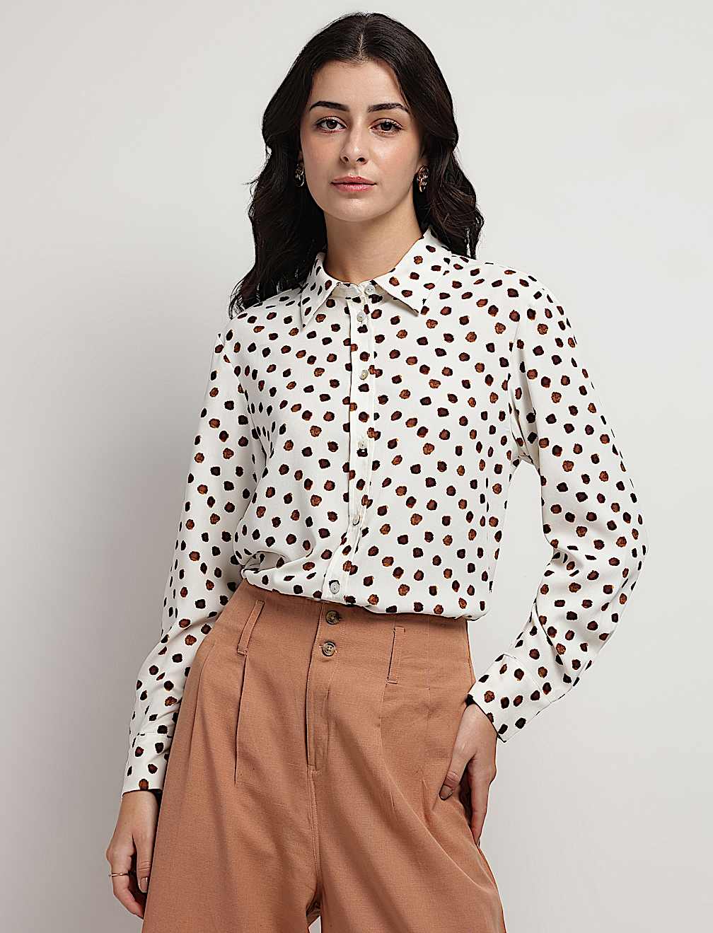 Polka Dots Collared Shirt