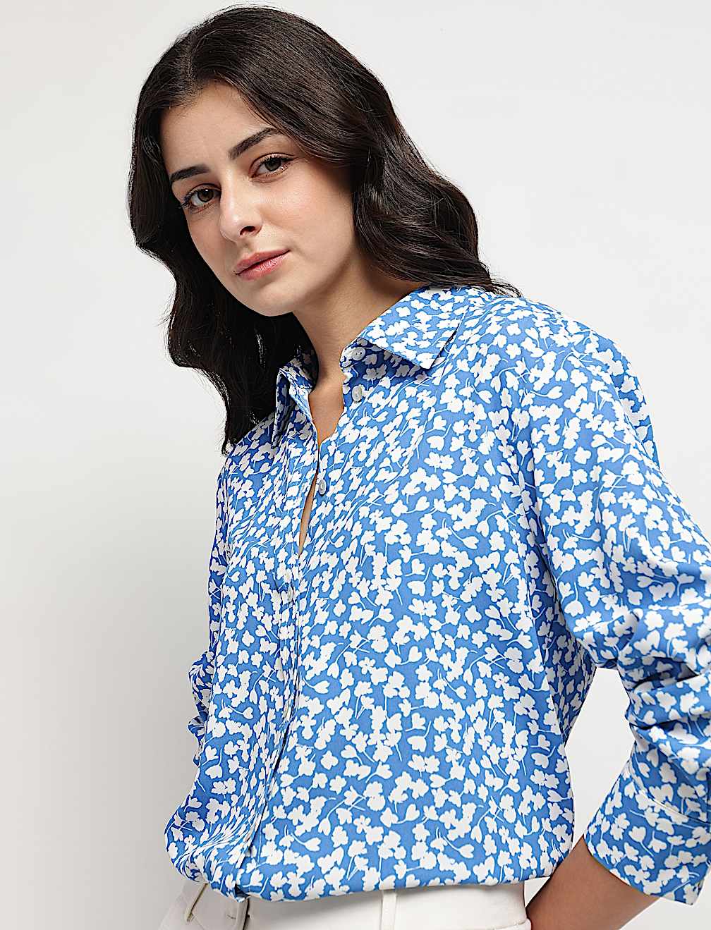 Collared Floral Printed Shirt