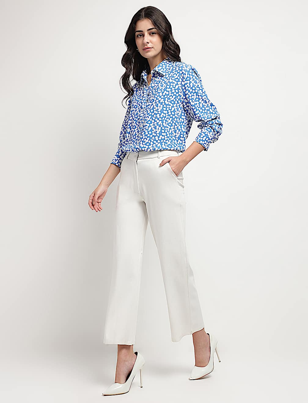 Collared Floral Printed Shirt
