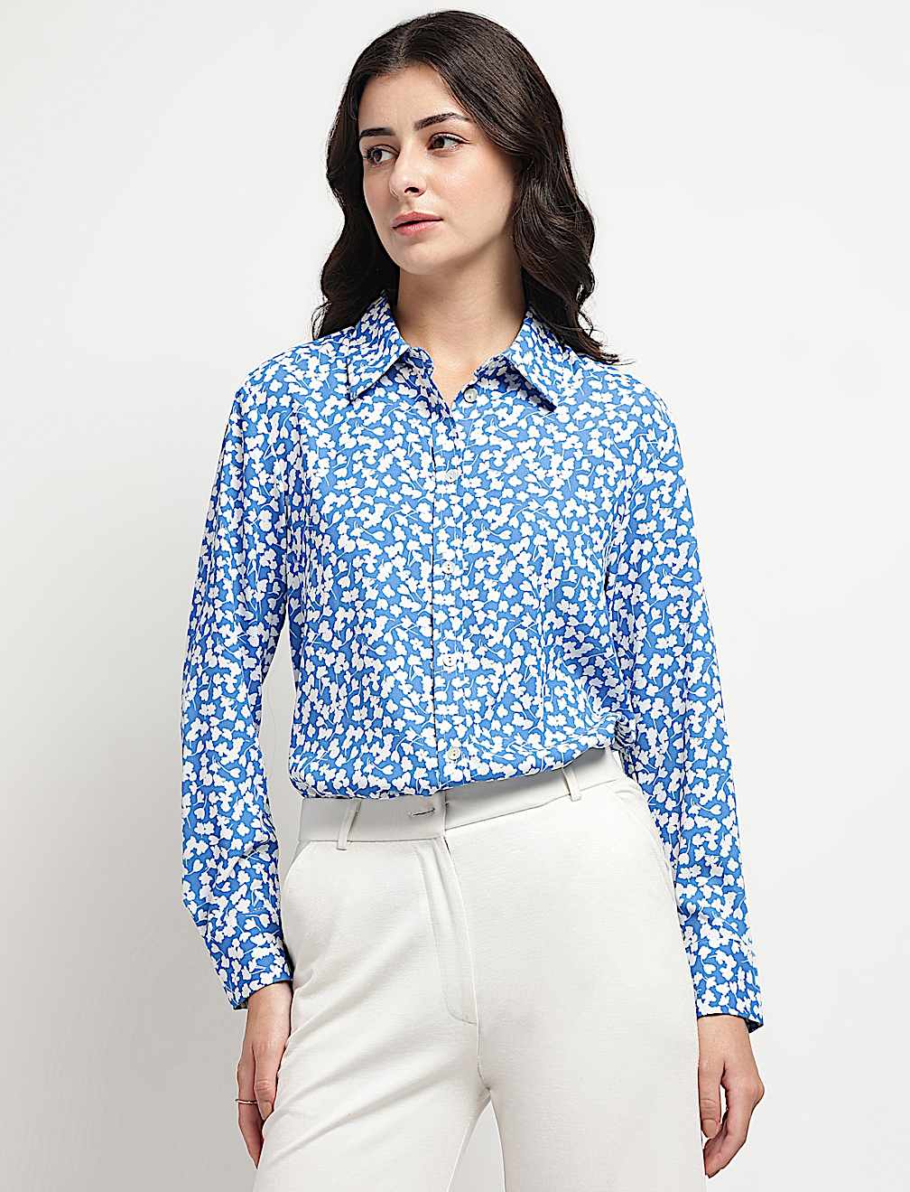 Collared Floral Printed Shirt
