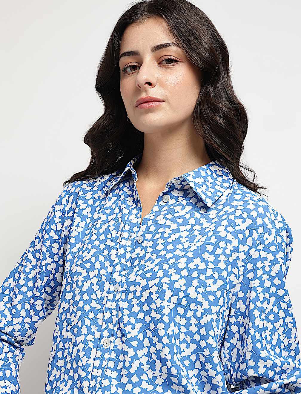 Collared Floral Printed Shirt