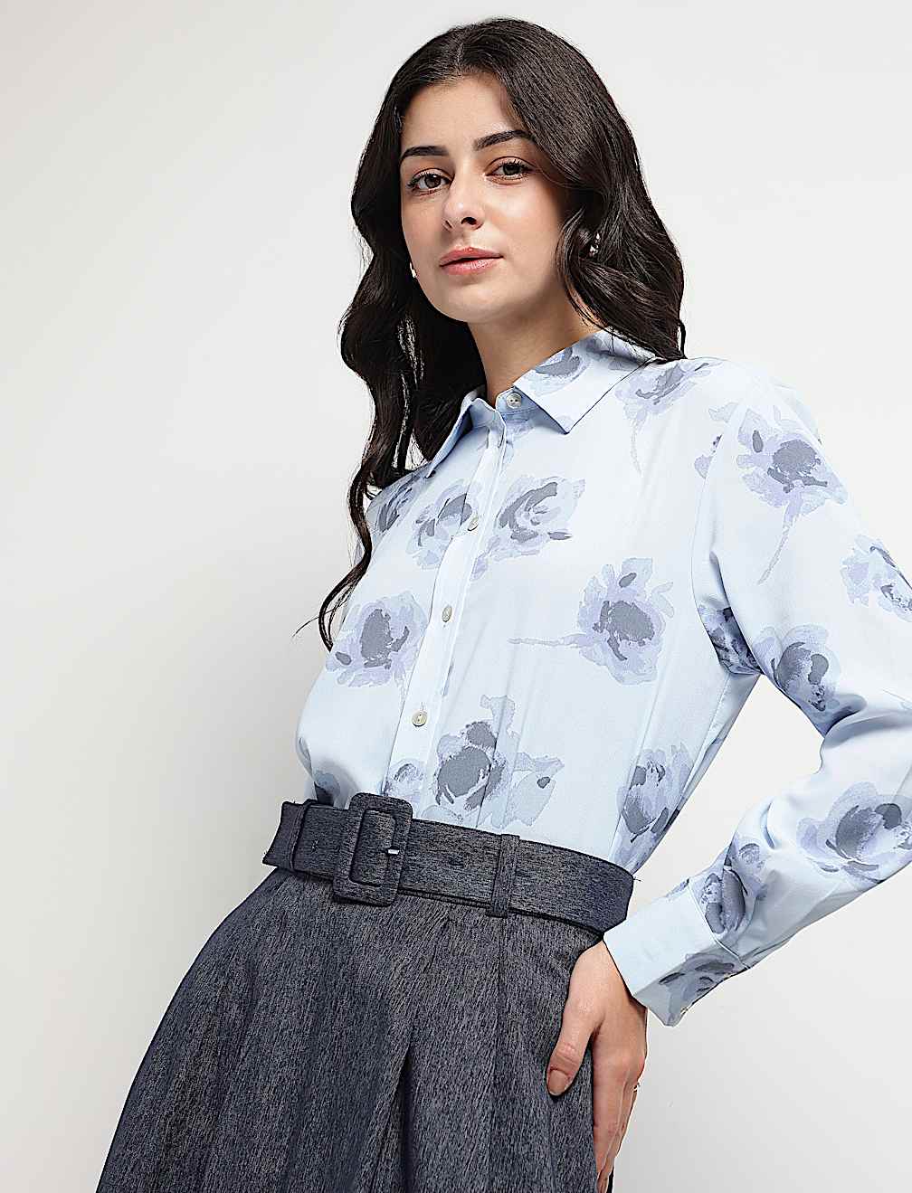 Floral Printed Collared Shirt