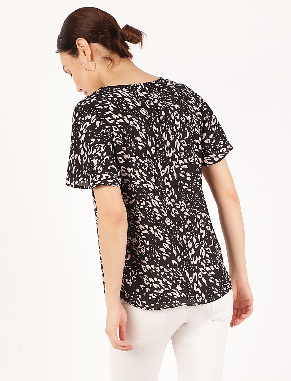 Printed V-Neck Top
