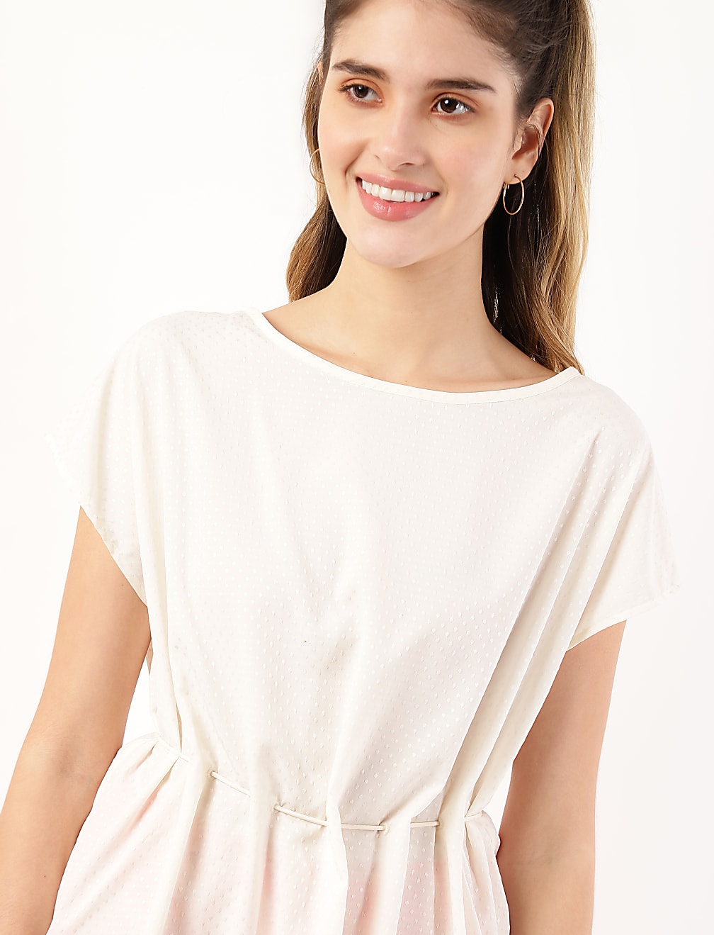 Polka Dots Round Neck Top