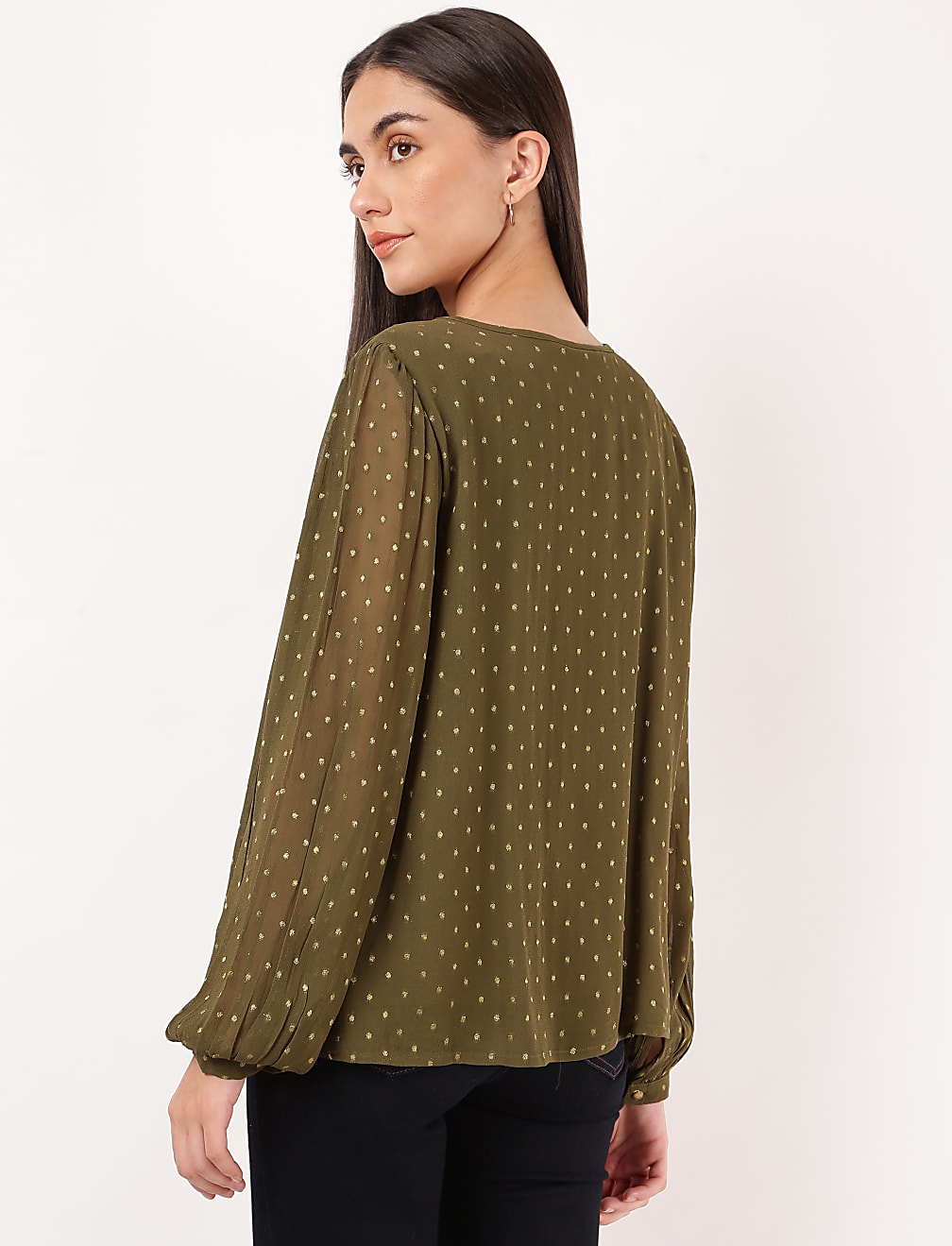 Viscose Mix Printed Tie-up Blouse
