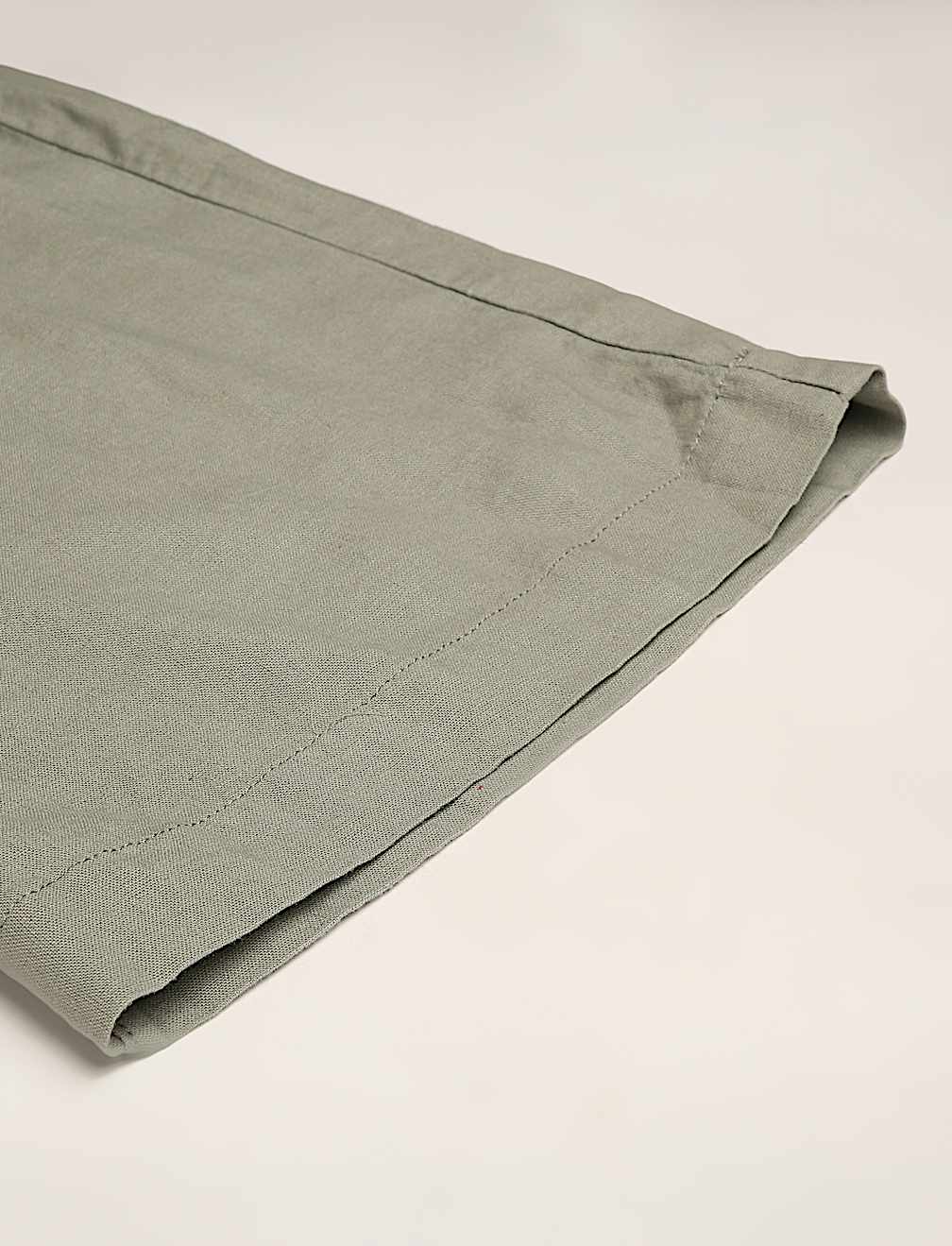 Pure Linen Plain V-Neck Top