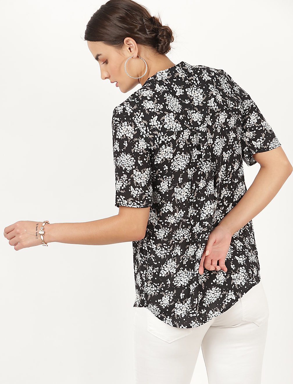 Printed V-Neck Top