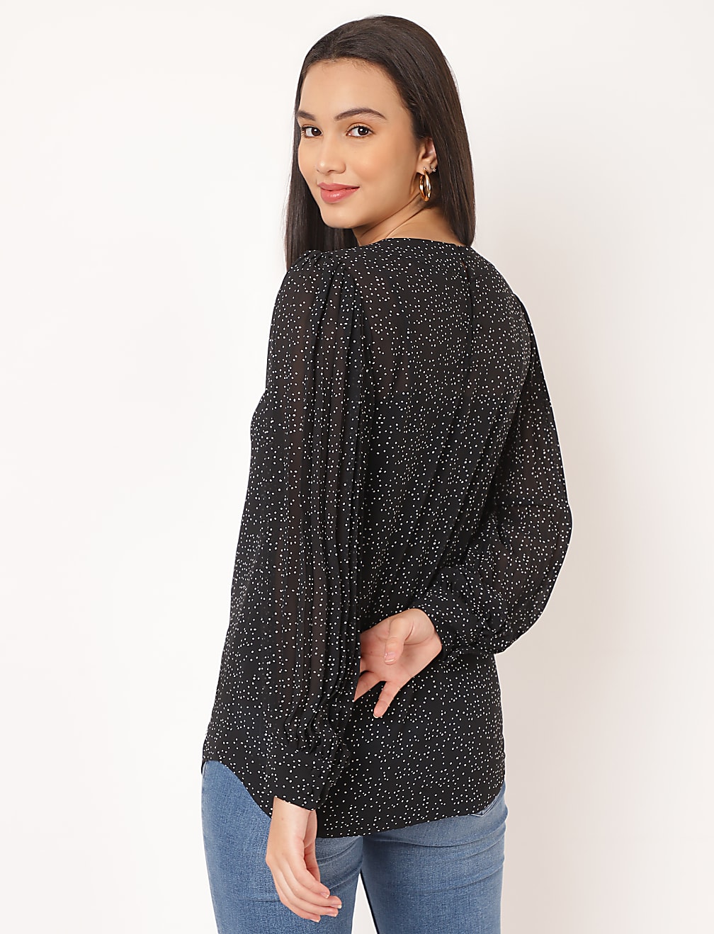 Printed Round Neck Blouse