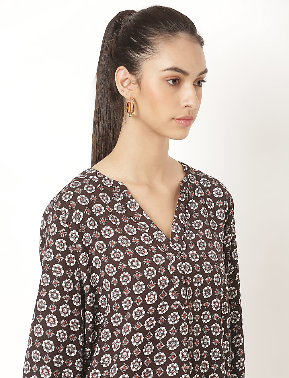 Floral V-Neck Blouse