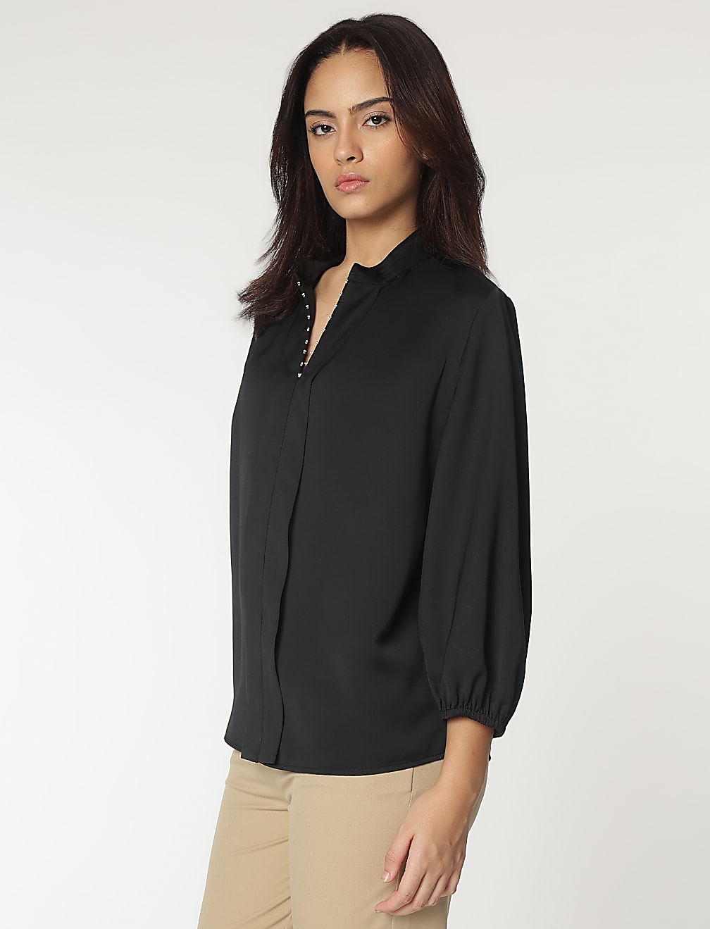 Mandarin Neck Blouse