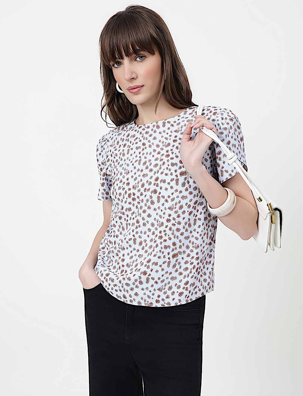 Abstract Round Neck Top