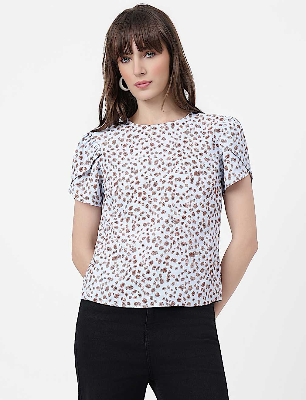 Abstract Round Neck Top