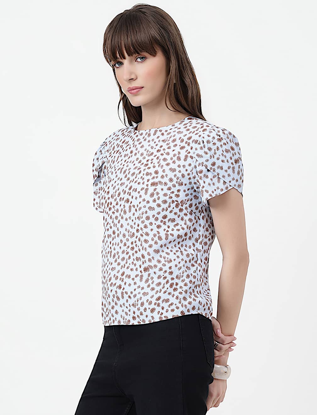 Abstract Round Neck Top