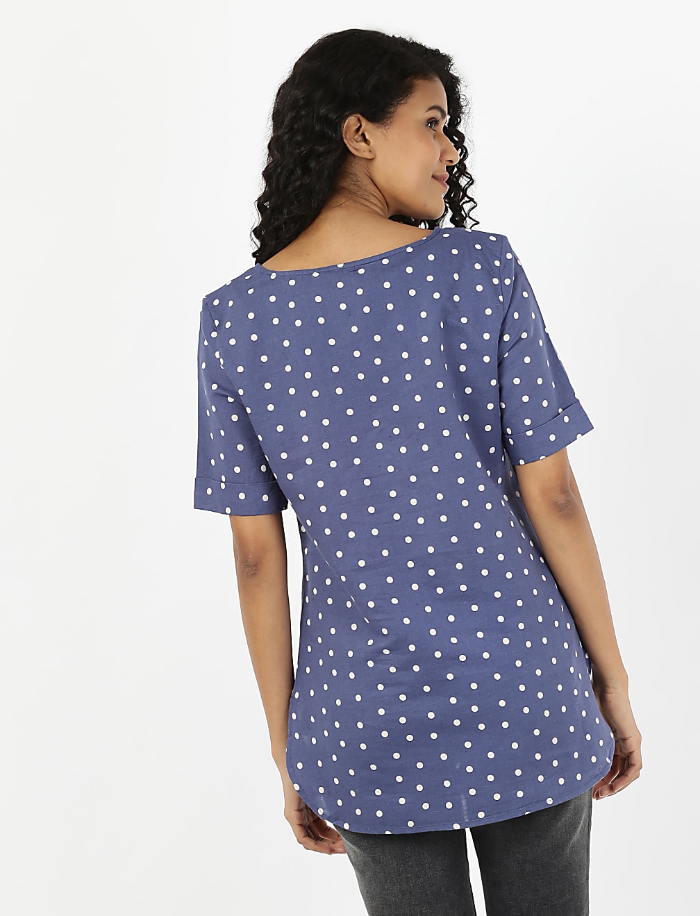 Pure Viscose Printed Boat Neck Tunic