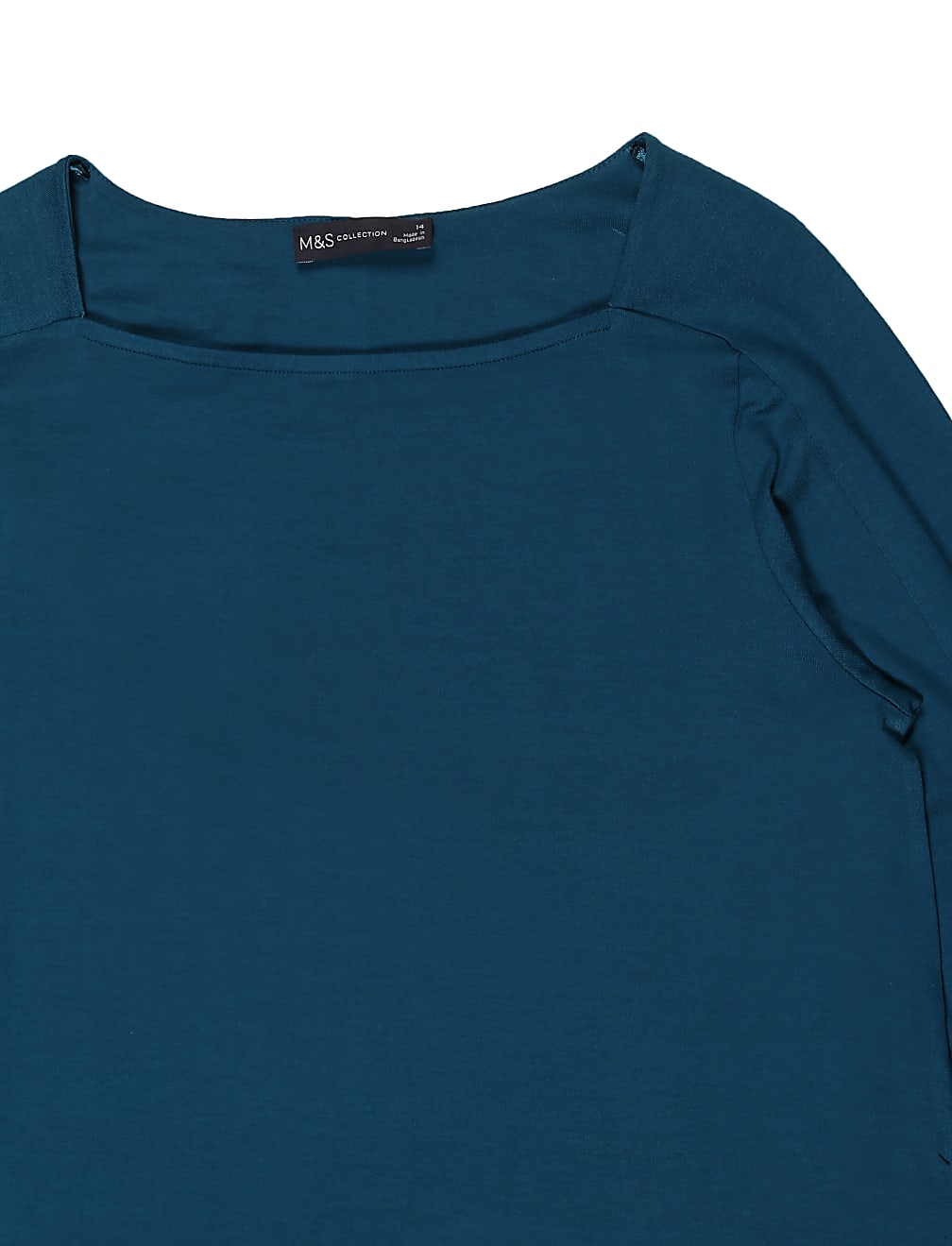 Long Sleeve Slash Neck Plain