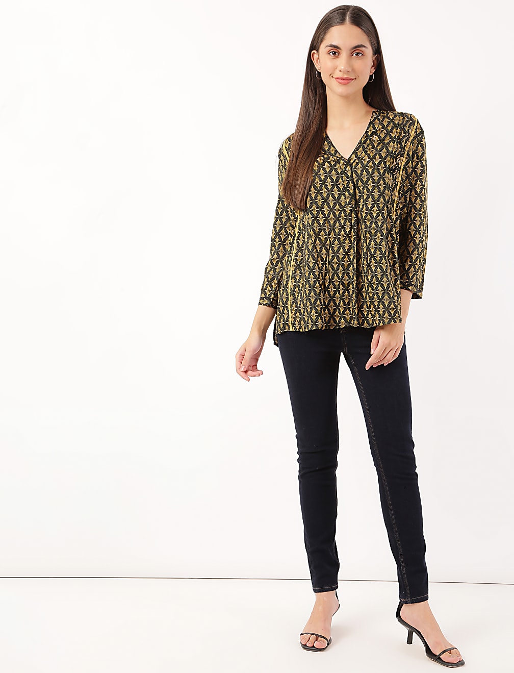 Pure Modal Printed V-Neck Top