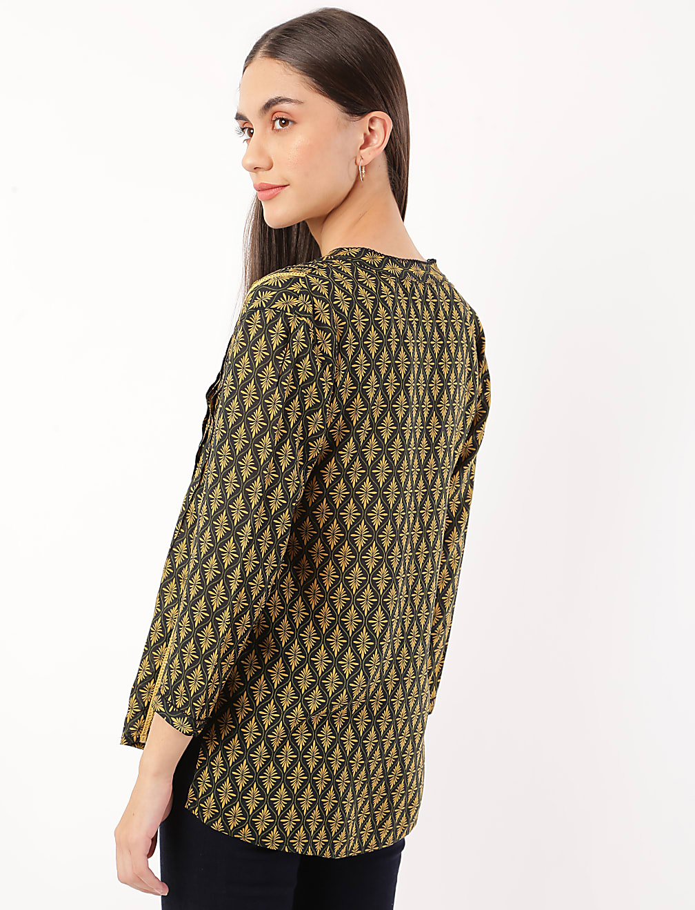 Pure Modal Printed V-Neck Top