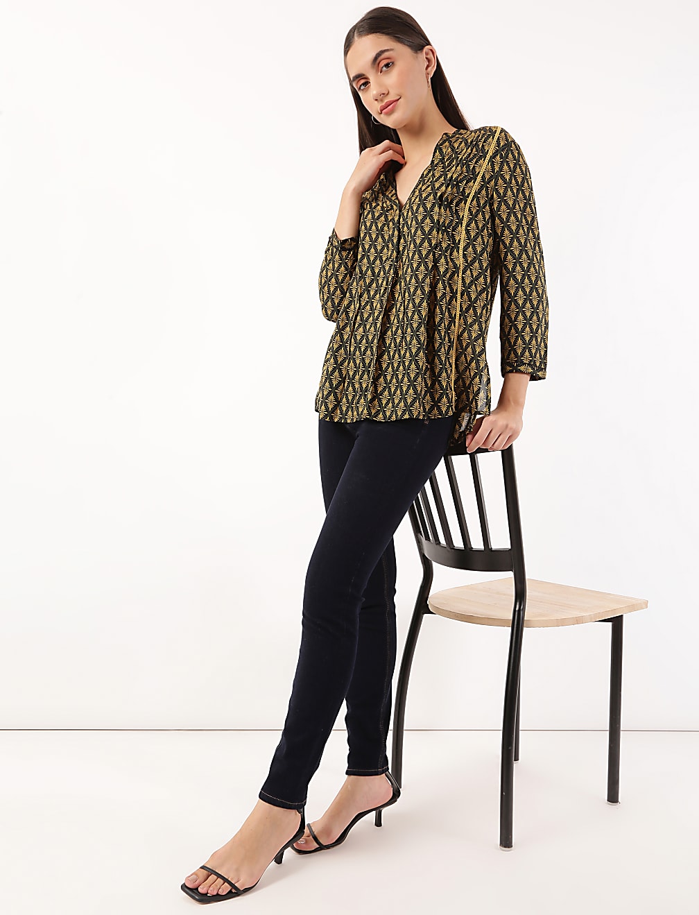 Pure Modal Printed V-Neck Top