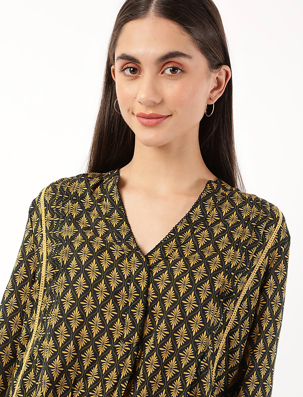 Pure Modal Printed V-Neck Top