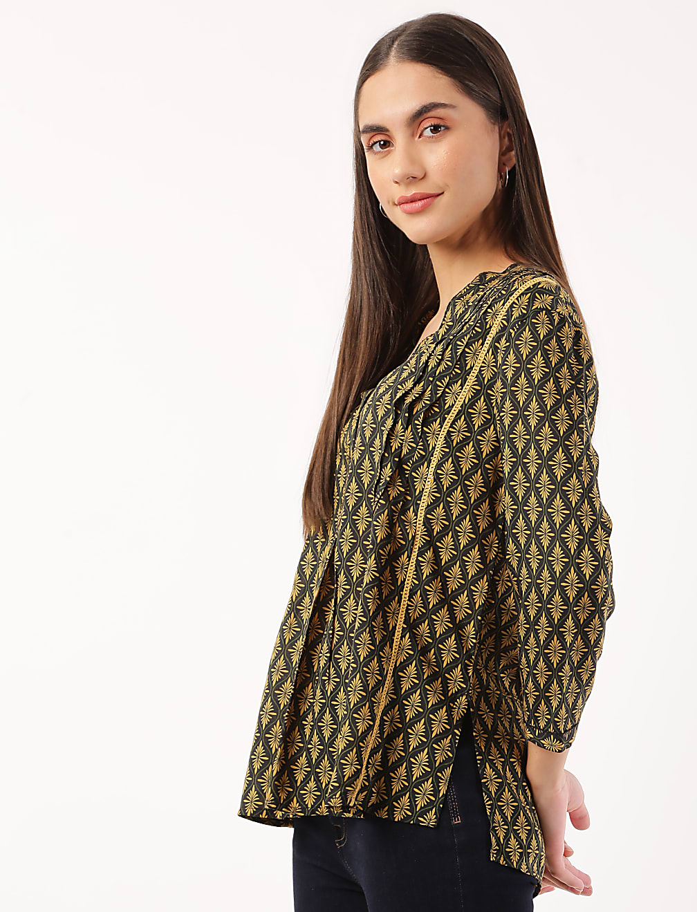 Pure Modal Printed V-Neck Top