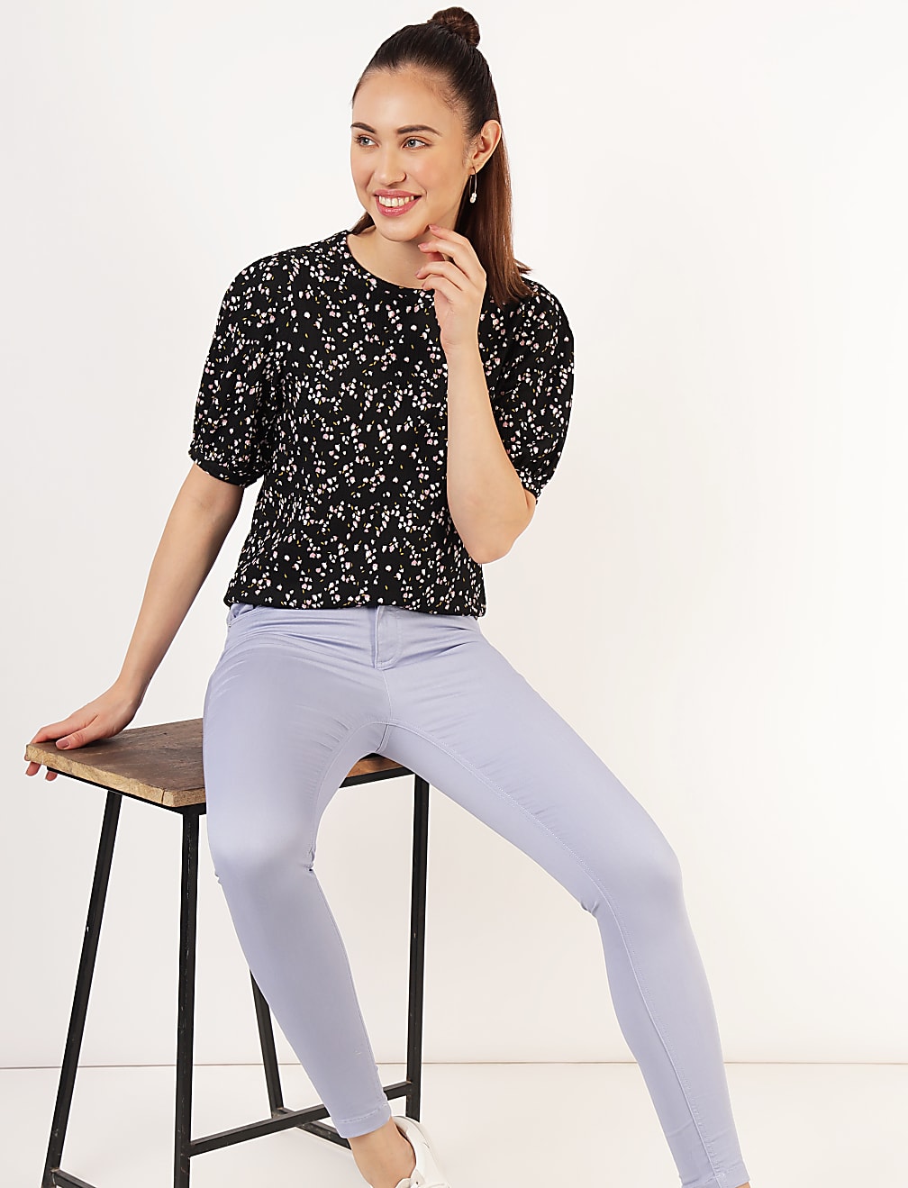 Floral Round Neck Top
